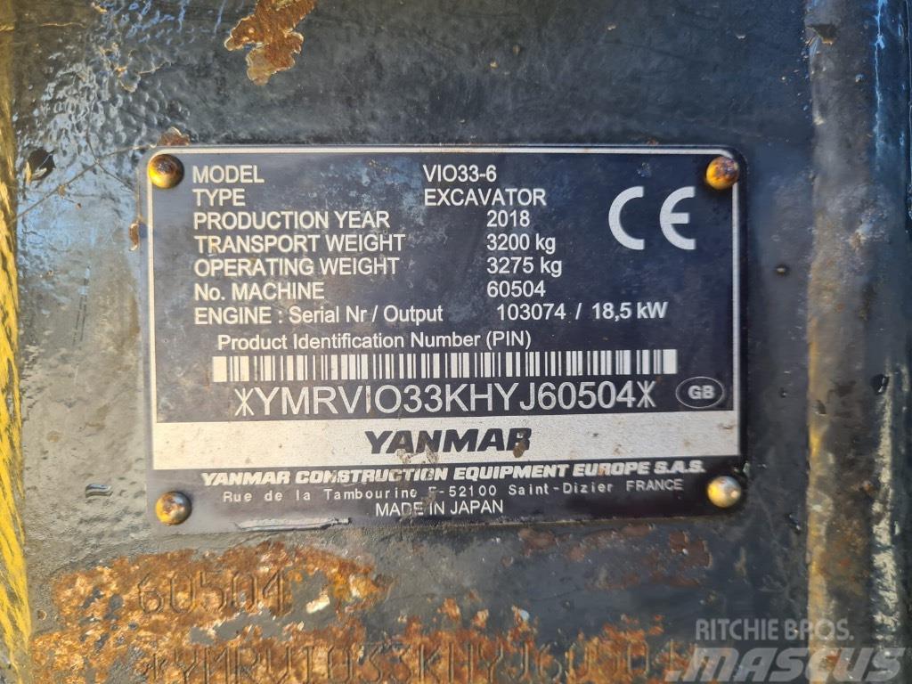 Yanmar VIO33-6 Minikaivukoneet < 7t