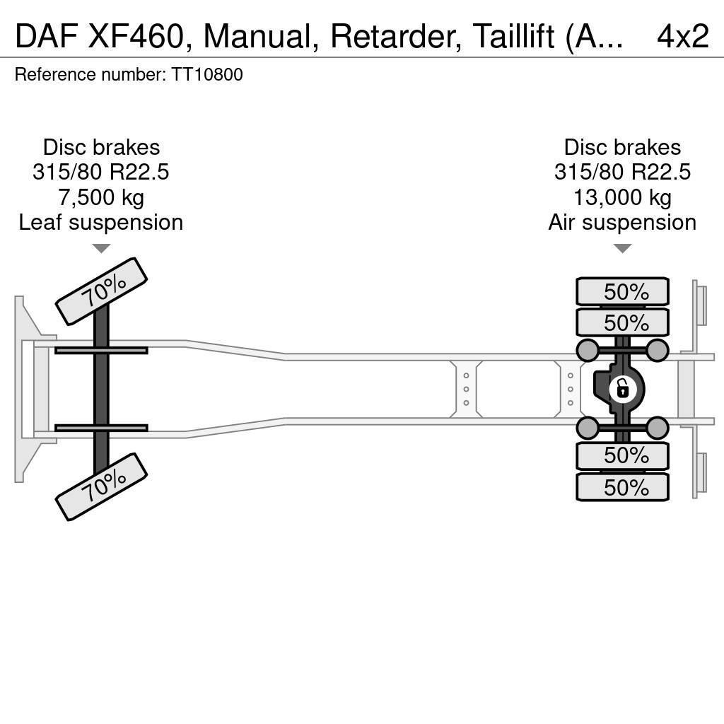 DAF XF460, Manual, Retarder, Taillift (Auffahrrampe, R Lava-kuorma-autot