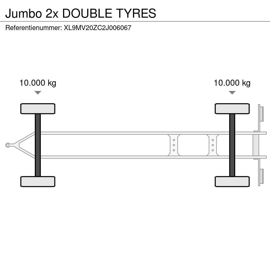 Jumbo 2x DOUBLE TYRES Pressukapelliperävaunut