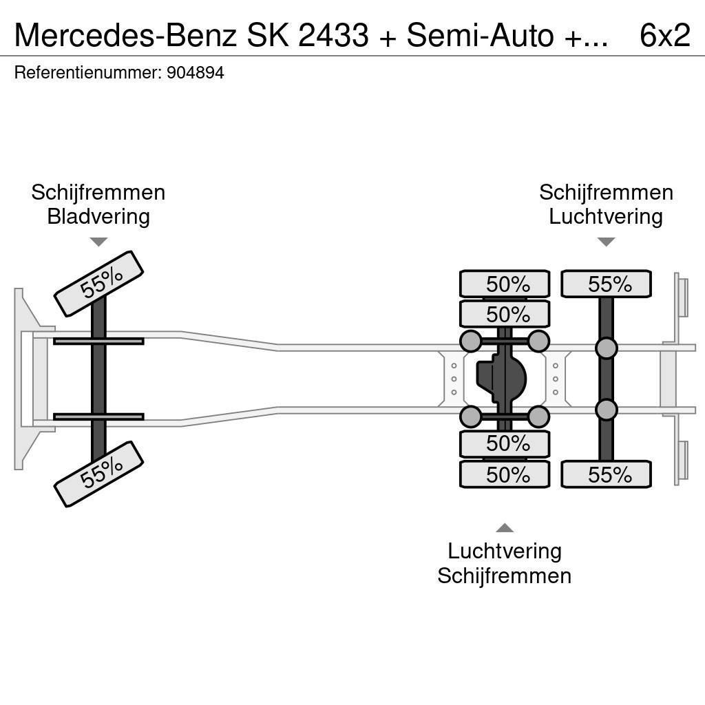 Mercedes-Benz SK 2433 + Semi-Auto + PTO + Serie 14 Crane + 3 ped Mobiilinosturit