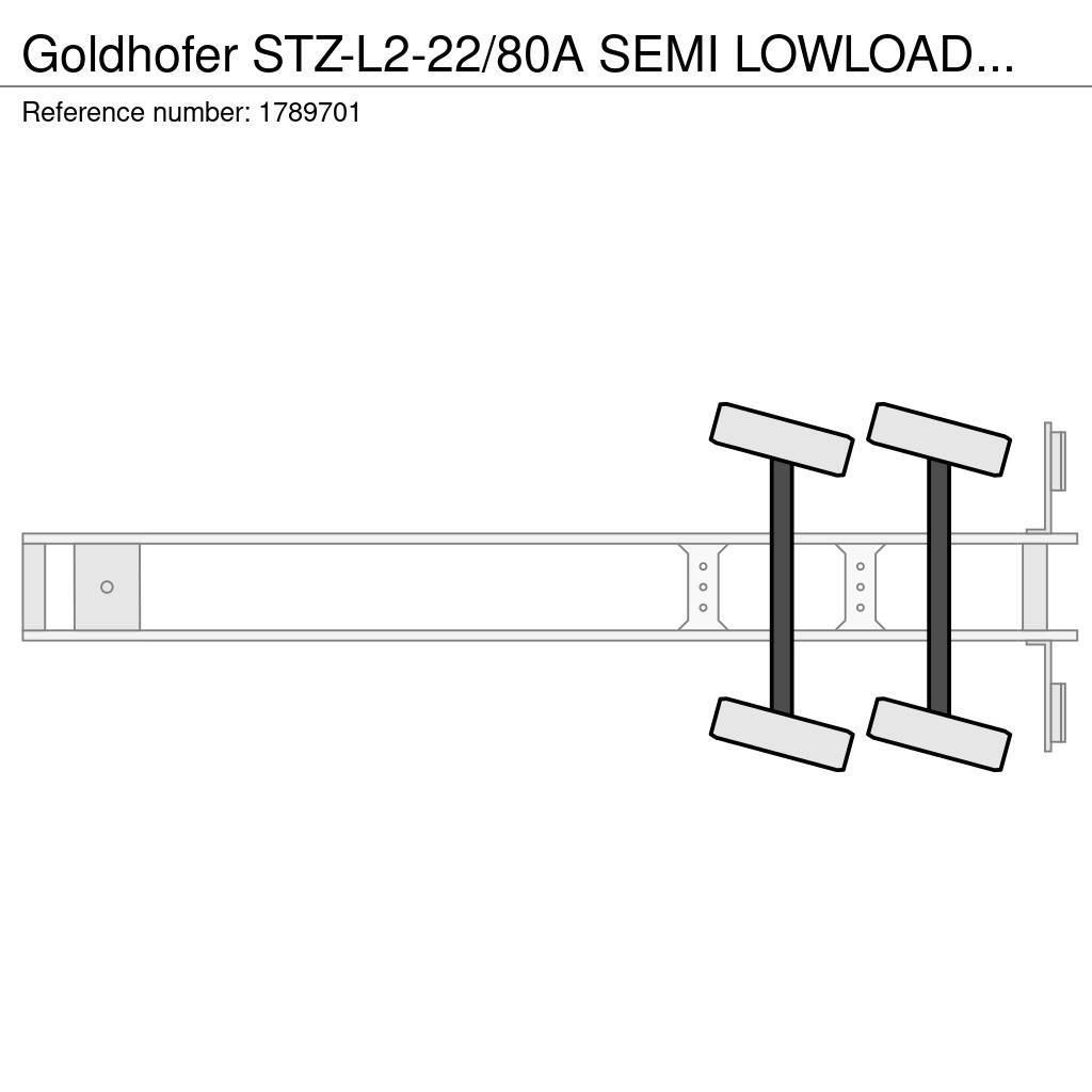 Goldhofer STZ-L2-22/80A SEMI LOWLOADER/DIEPLADER/TIEFLADER Puoliperävaunulavetit
