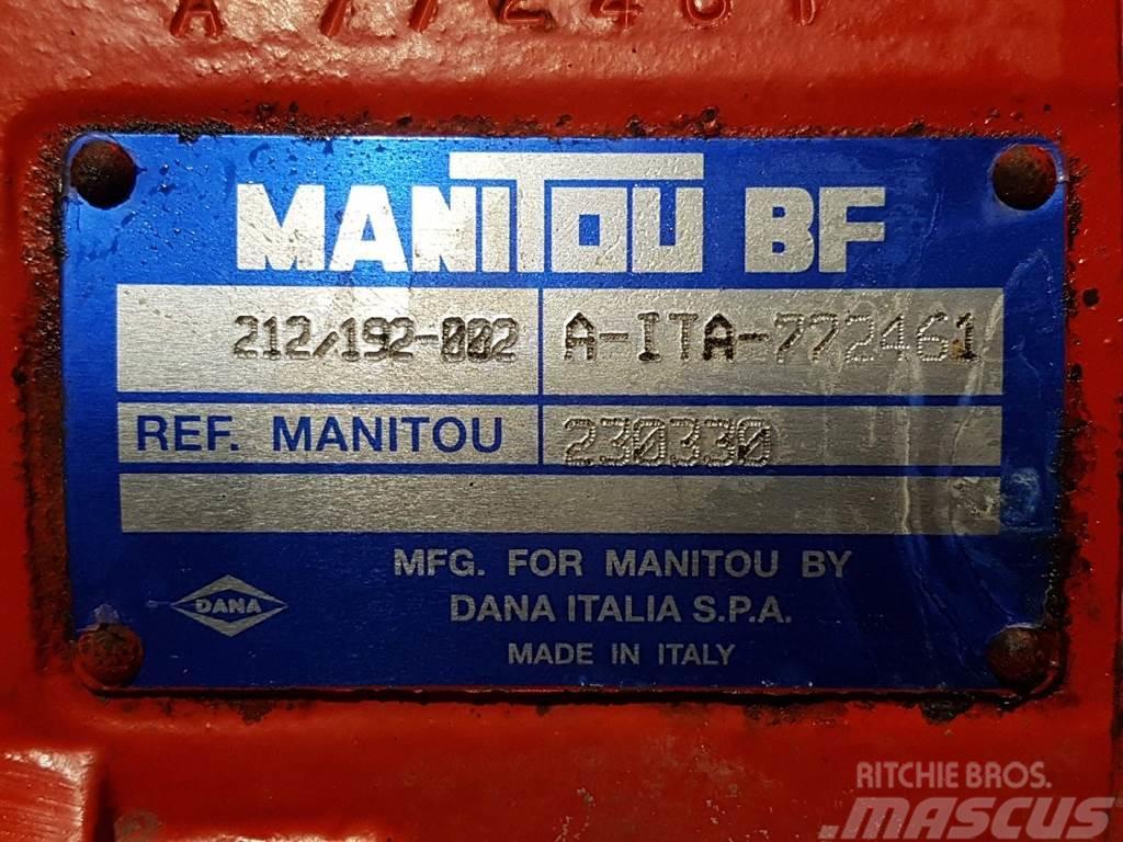 Manitou MT1233ST-230330-Spicer Dana 212/192-002-Axle/Achse Akselit