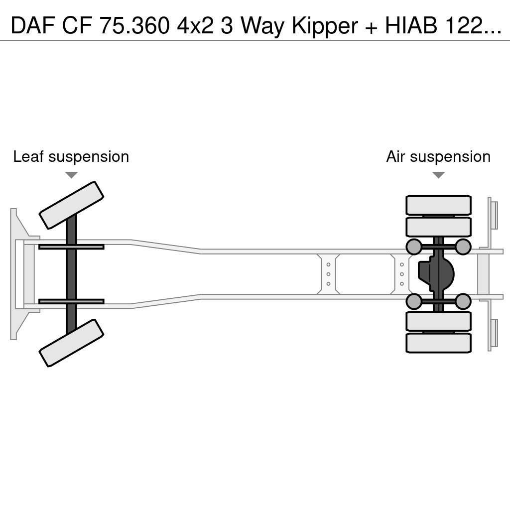 DAF CF 75.360 4x2 3 Way Kipper + HIAB 122 E-3 Hiduo Sora- ja kippiautot