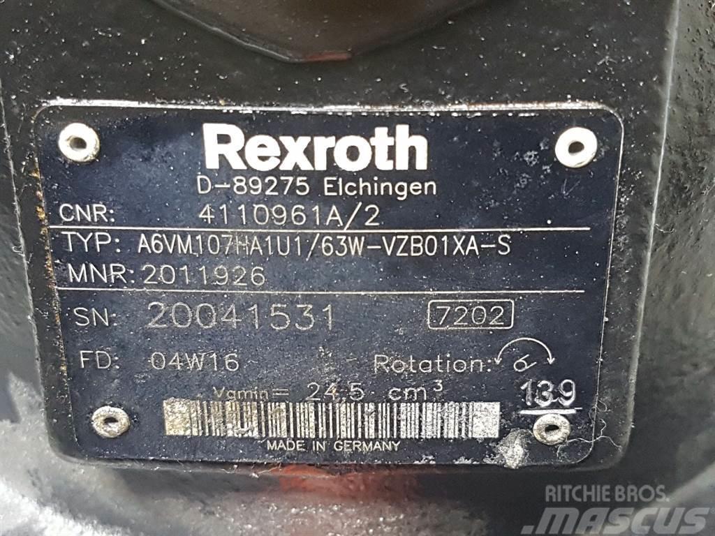 Ahlmann AS50-4110961A-Rexroth A6VM107HA1U1/63W-Drive motor Hydrauliikka