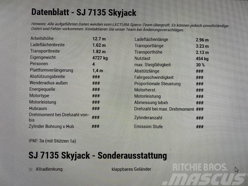 SkyJack SJ 7135 *12,7 Meter*Diesel*4x4* Saksilavat