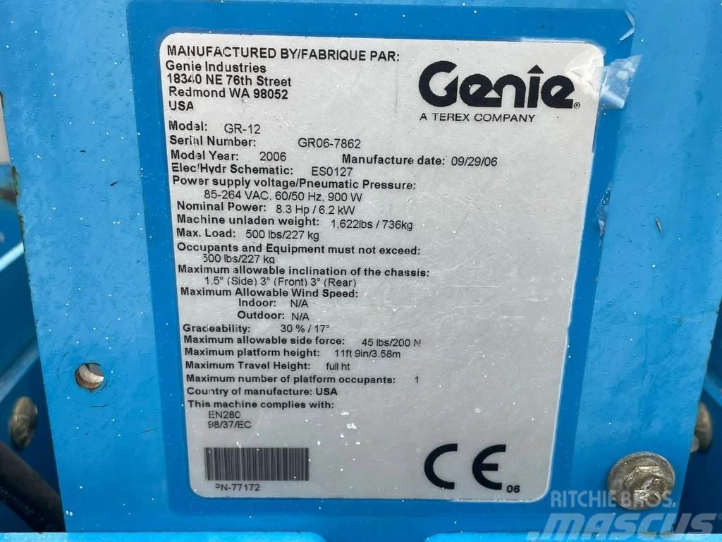 Genie GR-12 | PARTS MACHINE | NON FUNCTIONAL Muut henkilönosturit