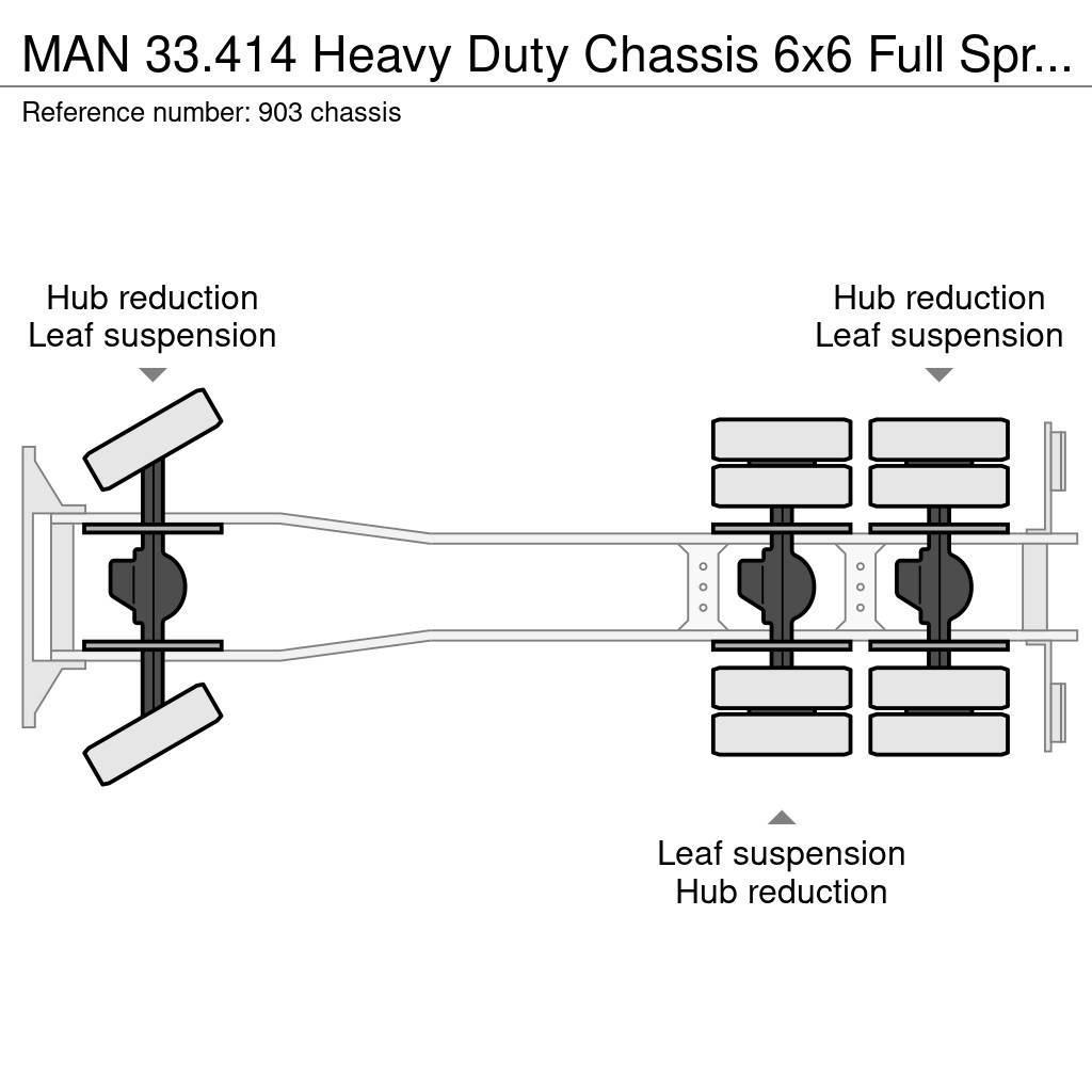 MAN 33.414 Heavy Duty Chassis 6x6 Full Spring Suspensi Kuorma-autoalustat