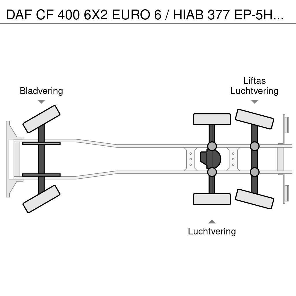 DAF CF 400 6X2 EURO 6 / HIAB 377 EP-5HIPRO / 37 T/M KR Mobiilinosturit
