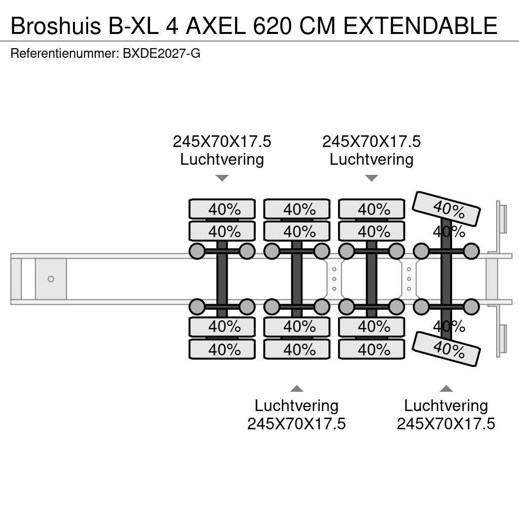 Broshuis B-XL 4 AXEL 620 CM EXTENDABLE Puoliperävaunulavetit