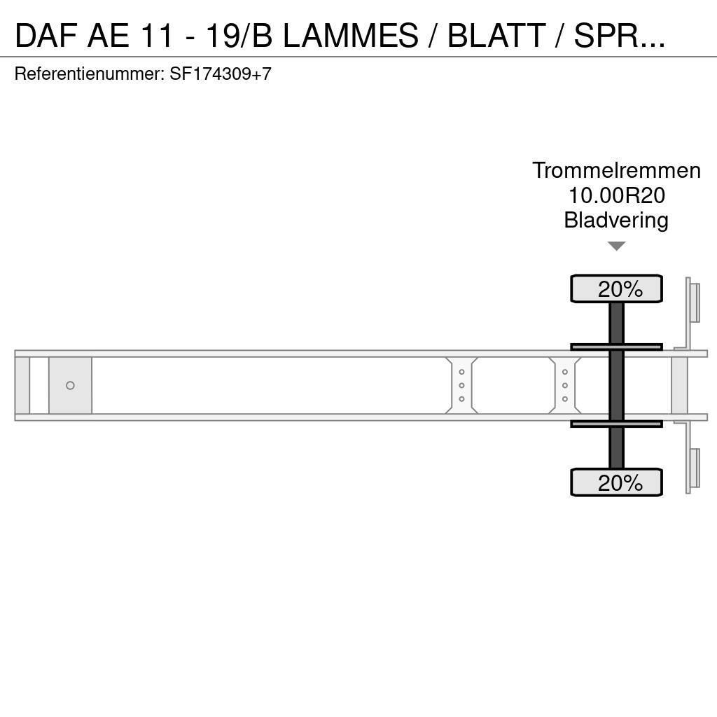 DAF AE 11 - 19/B LAMMES / BLATT / SPRING / FREINS TAMB Pressukapellipuoliperävaunut