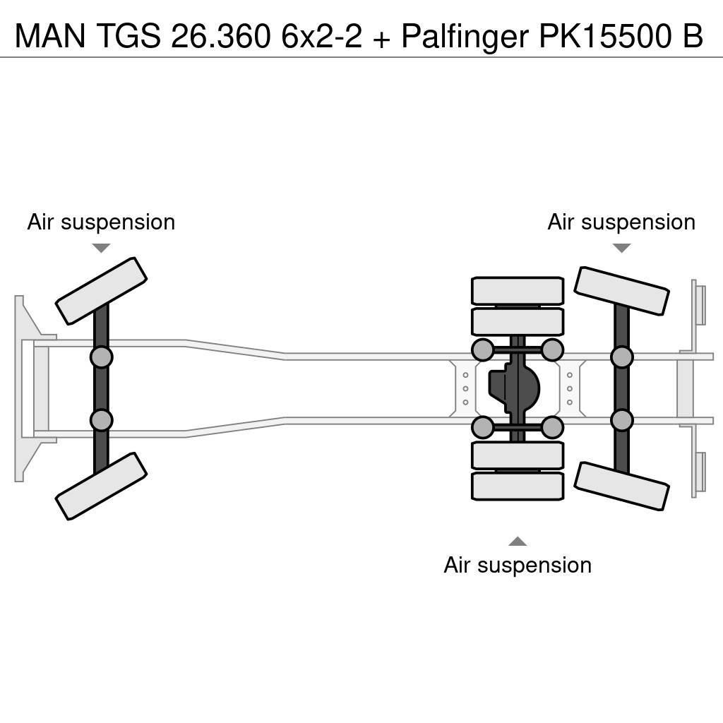 MAN TGS 26.360 6x2-2 + Palfinger PK15500 B Mobiilinosturit