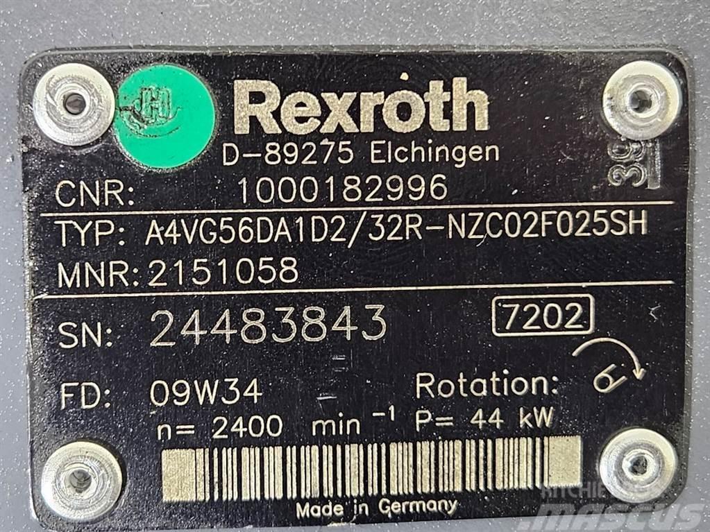 Kramer 1000182996-Rexroth A4VG56DA1D2/32R-Drive pump Hydrauliikka