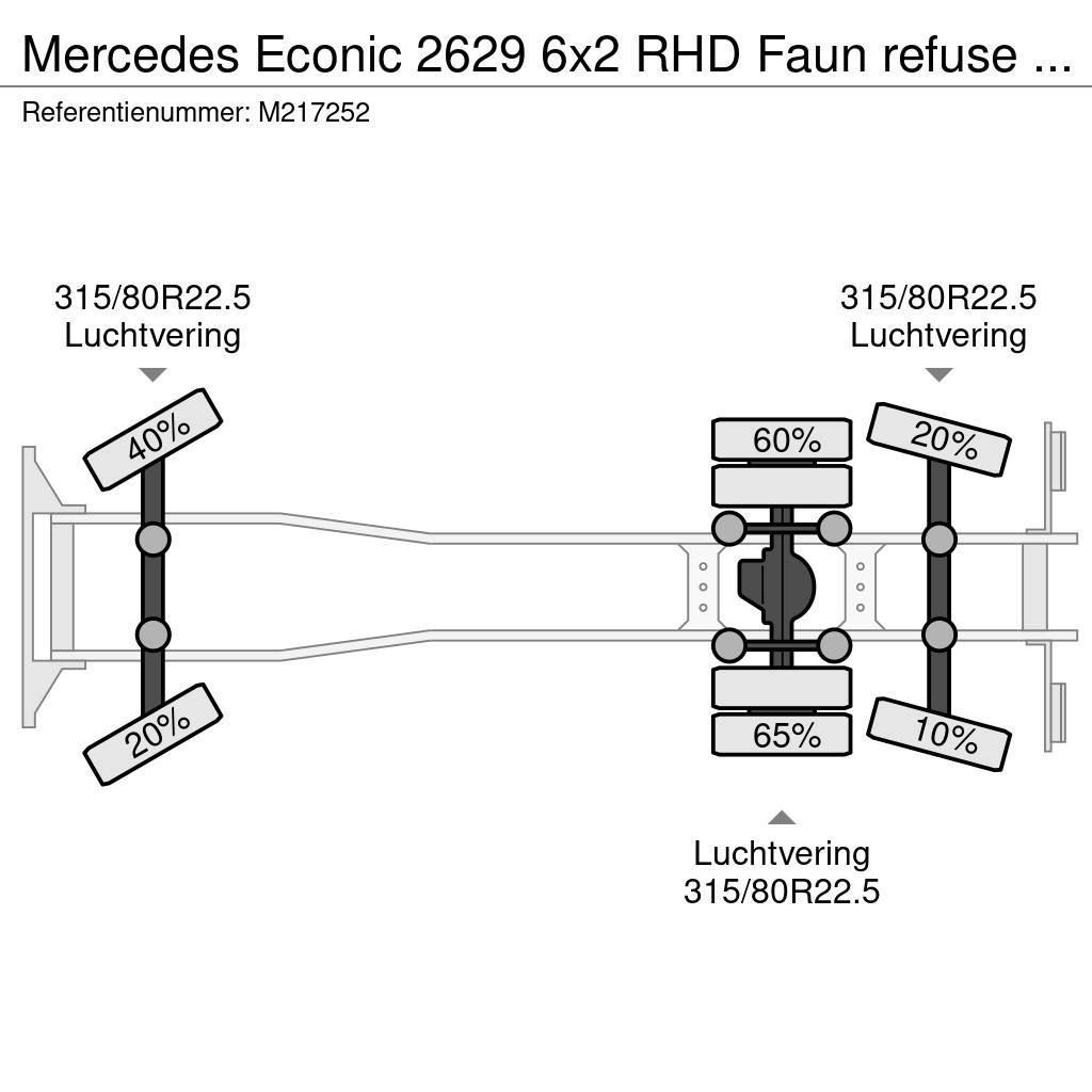 Mercedes-Benz Econic 2629 6x2 RHD Faun refuse truck Jäteautot