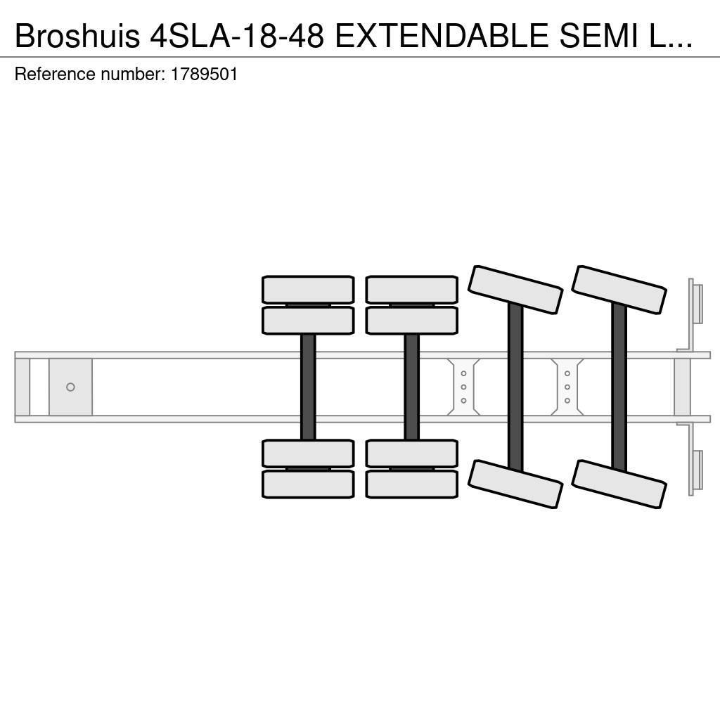 Broshuis 4SLA-18-48 EXTENDABLE SEMI LOWLOADER/DIEPLADER/TIE Puoliperävaunulavetit