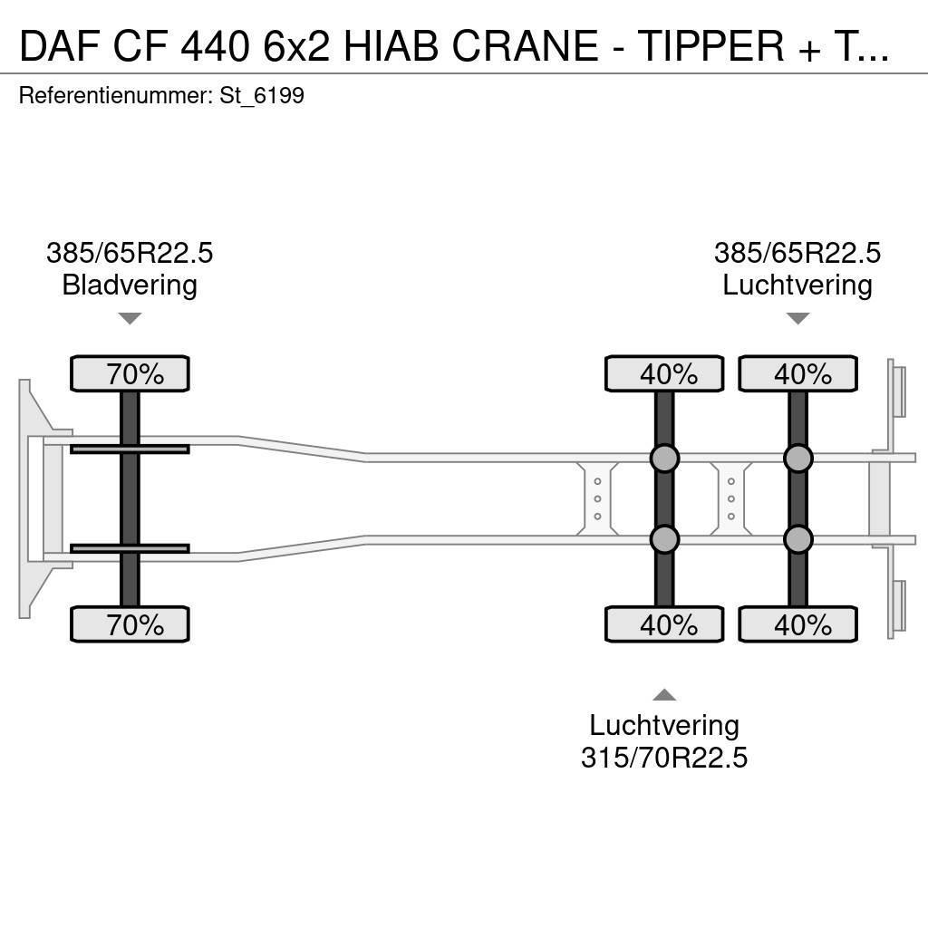 DAF CF 440 6x2 HIAB CRANE - TIPPER + TIPPER TRAILER Nosturiautot