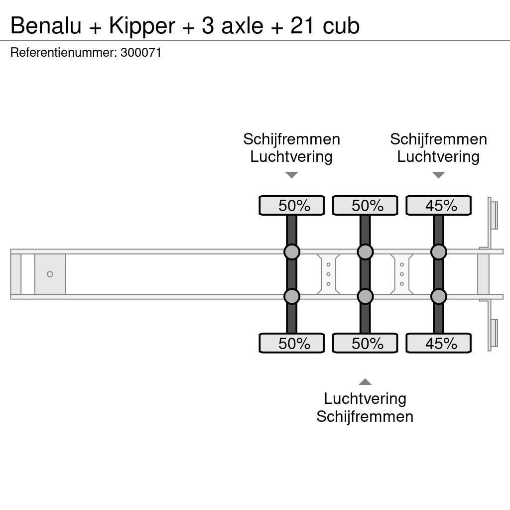Benalu + Kipper + 3 axle + 21 cub Kippipuoliperävaunut