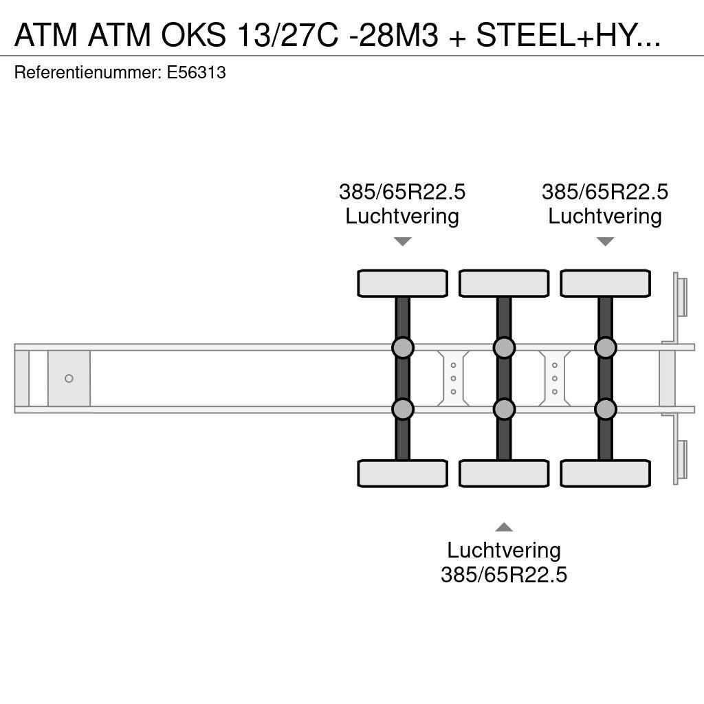 ATM OKS 13/27C -28M3 + STEEL+HYDR.DOOR Kippipuoliperävaunut