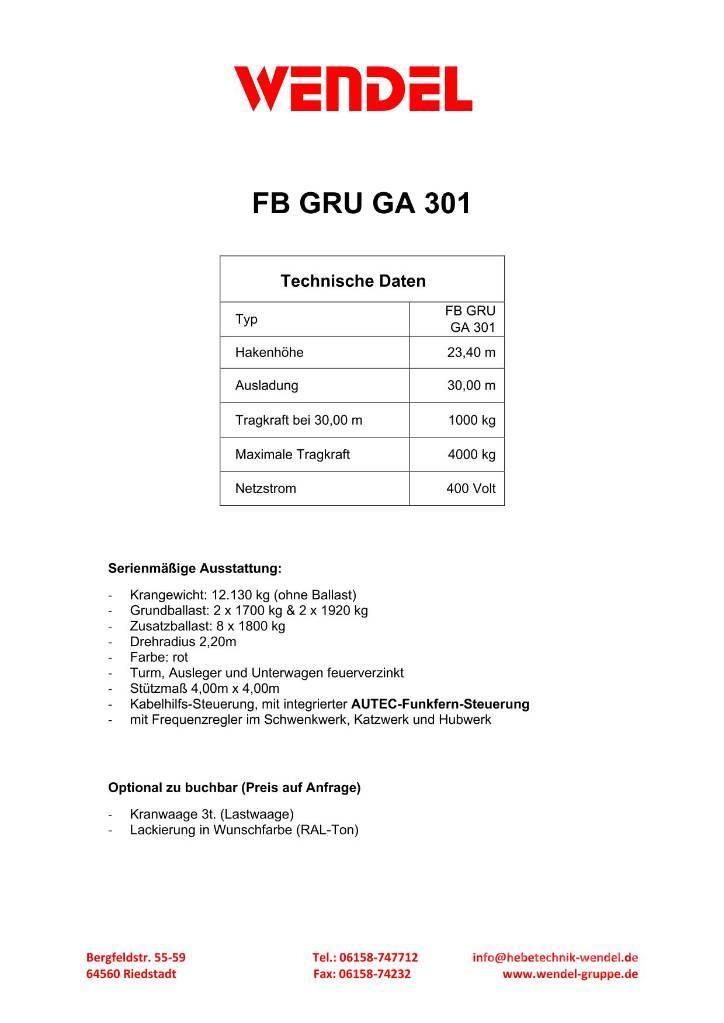 FB GRU GA 301 - Turmdrehkran - Baukran - Kran Torninosturit