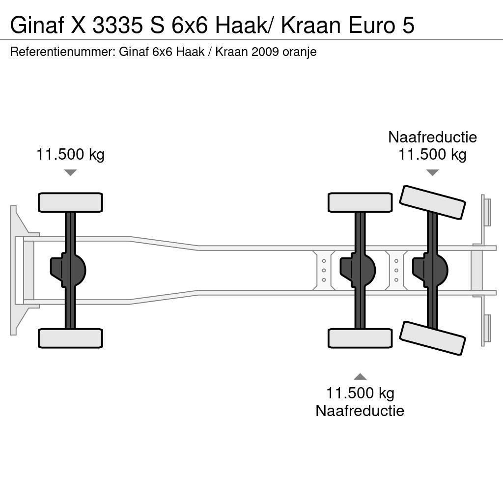 Ginaf X 3335 S 6x6 Haak/ Kraan Euro 5 Koukkulava kuorma-autot