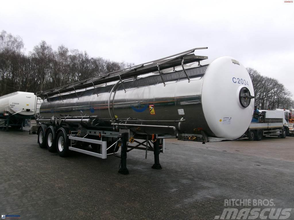 Magyar Chemical tank inox 22.5 m3 / 1 comp ADR 29-05-2024 Säiliöpuoliperävaunut