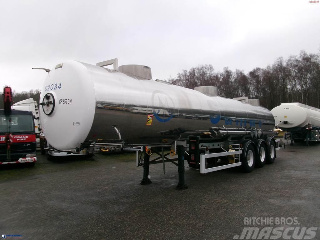 Magyar Chemical tank inox 22.5 m3 / 1 comp ADR 29-05-2024 Säiliöpuoliperävaunut