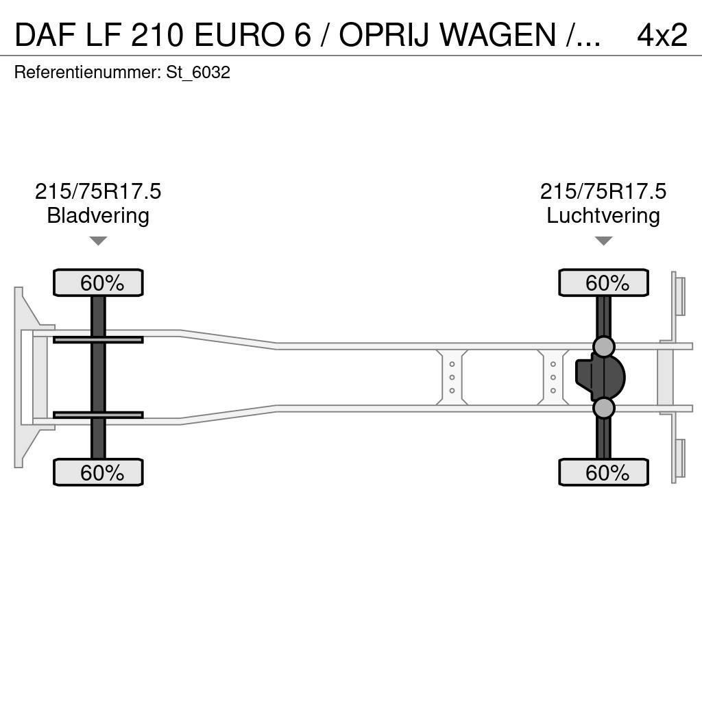 DAF LF 210 EURO 6 / OPRIJ WAGEN / MACHINE TRANSPORT Autonkuljetusautot