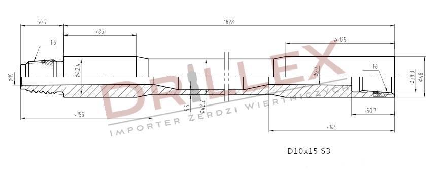 Vermeer D7x11, D9x13, D10x15 S3  Drill pipes, Żerdzie Vaakaporauslaitteet