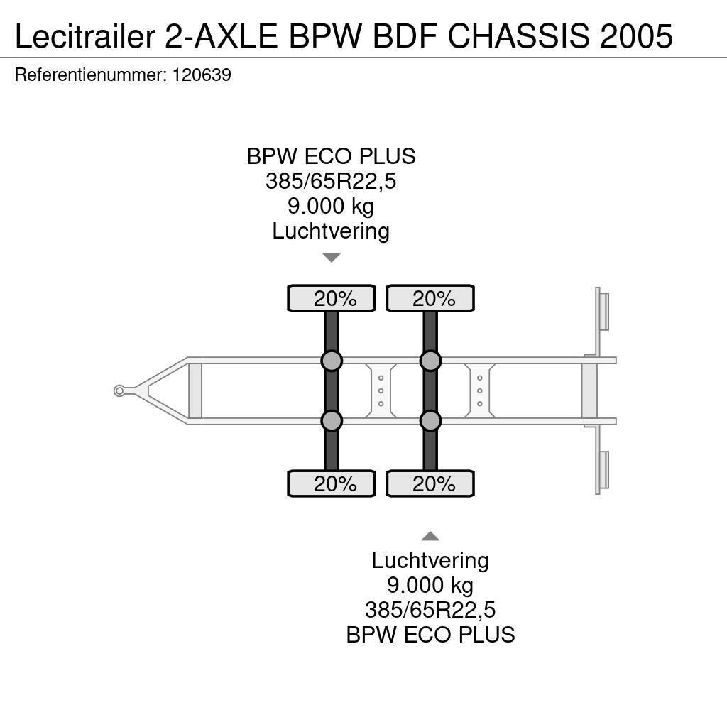 Lecitrailer 2-AXLE BPW BDF CHASSIS 2005 Vaihtolavaperävaunut