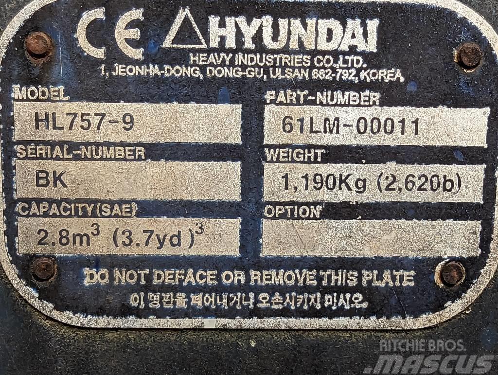 Hyundai WLoader Bucket HL 757-9 Muut
