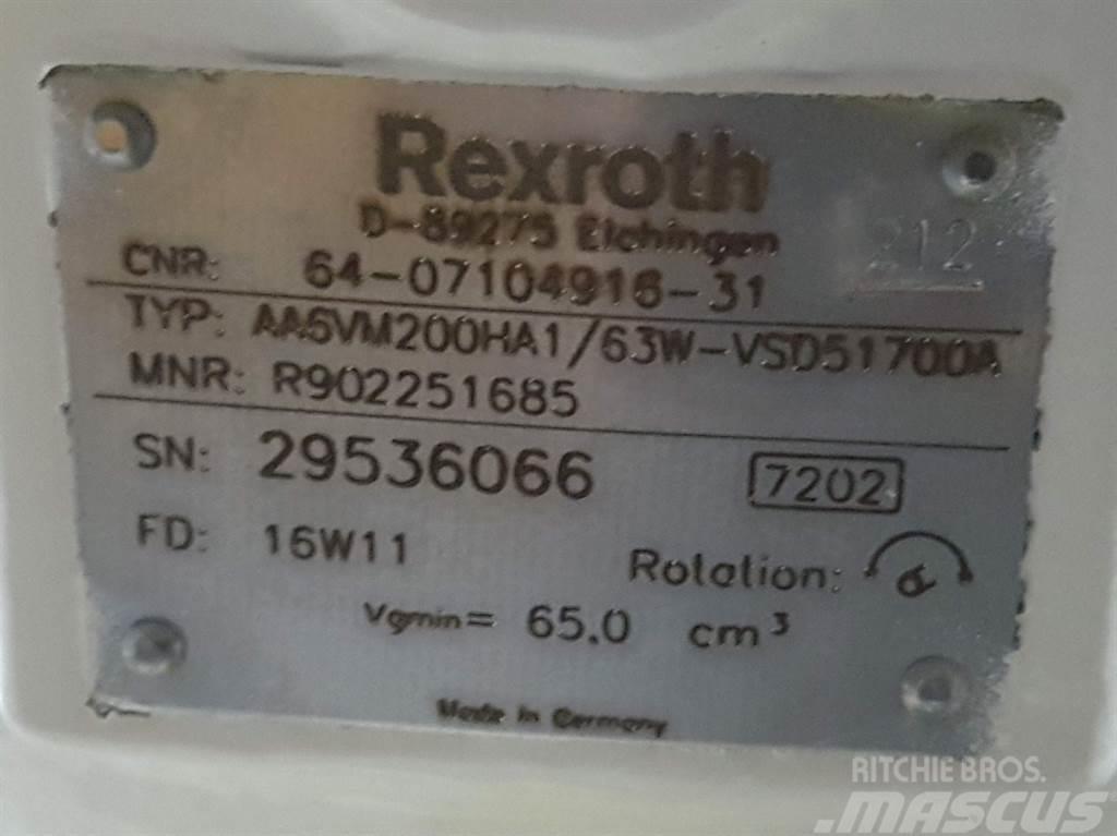 Rexroth AA6VM200HA1/63W-R902251685-Drive motor/Fahrmotor Hydrauliikka