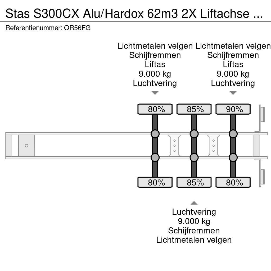 Stas S300CX Alu/Hardox 62m3 2X Liftachse Alcoa LED Kippipuoliperävaunut