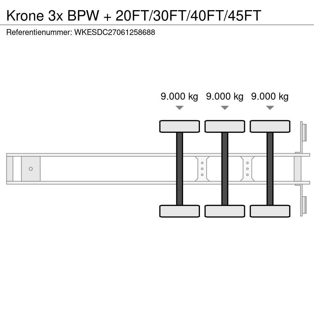 Krone 3x BPW + 20FT/30FT/40FT/45FT Konttipuoliperävaunut