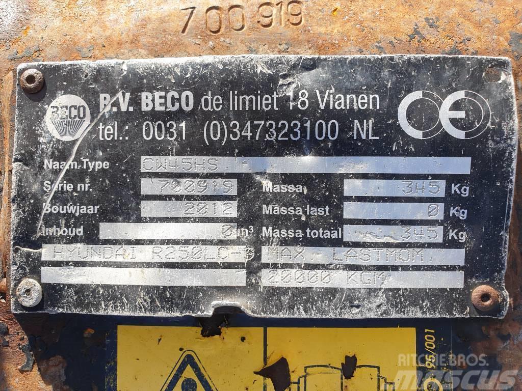 Beco Excavator quick coupler CW45S, Hyundai R250LC-9 Pikakytkimet