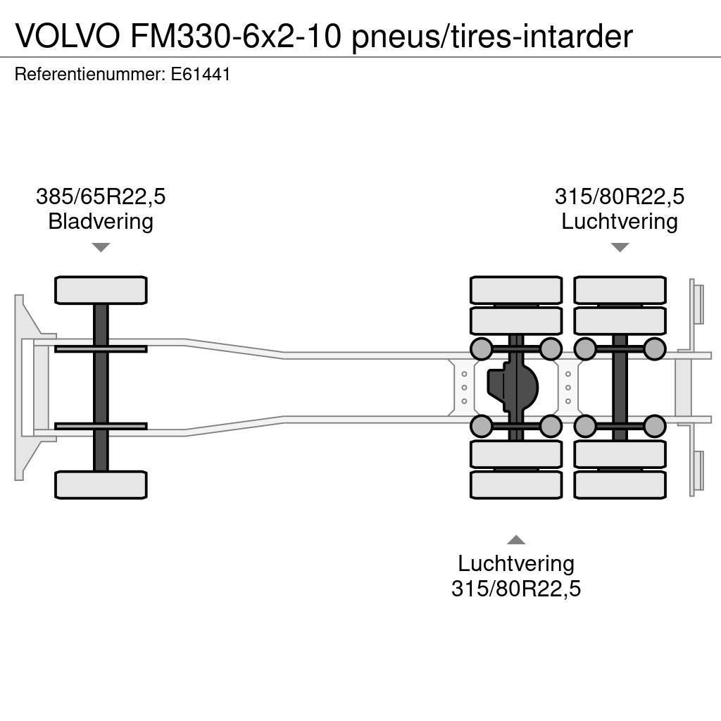 Volvo FM330-6x2-10 pneus/tires-intarder Pressukapelli kuorma-autot