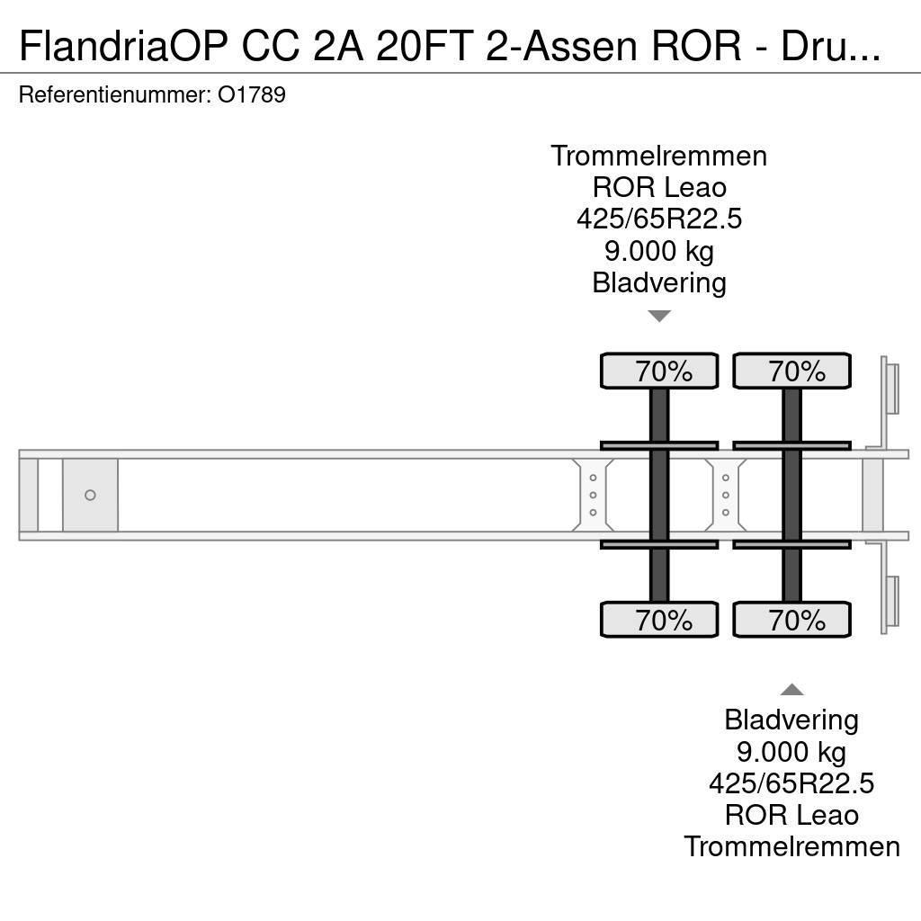  Flandria OP CC 2A 20FT 2-Assen ROR - DrumBrakes - Konttipuoliperävaunut