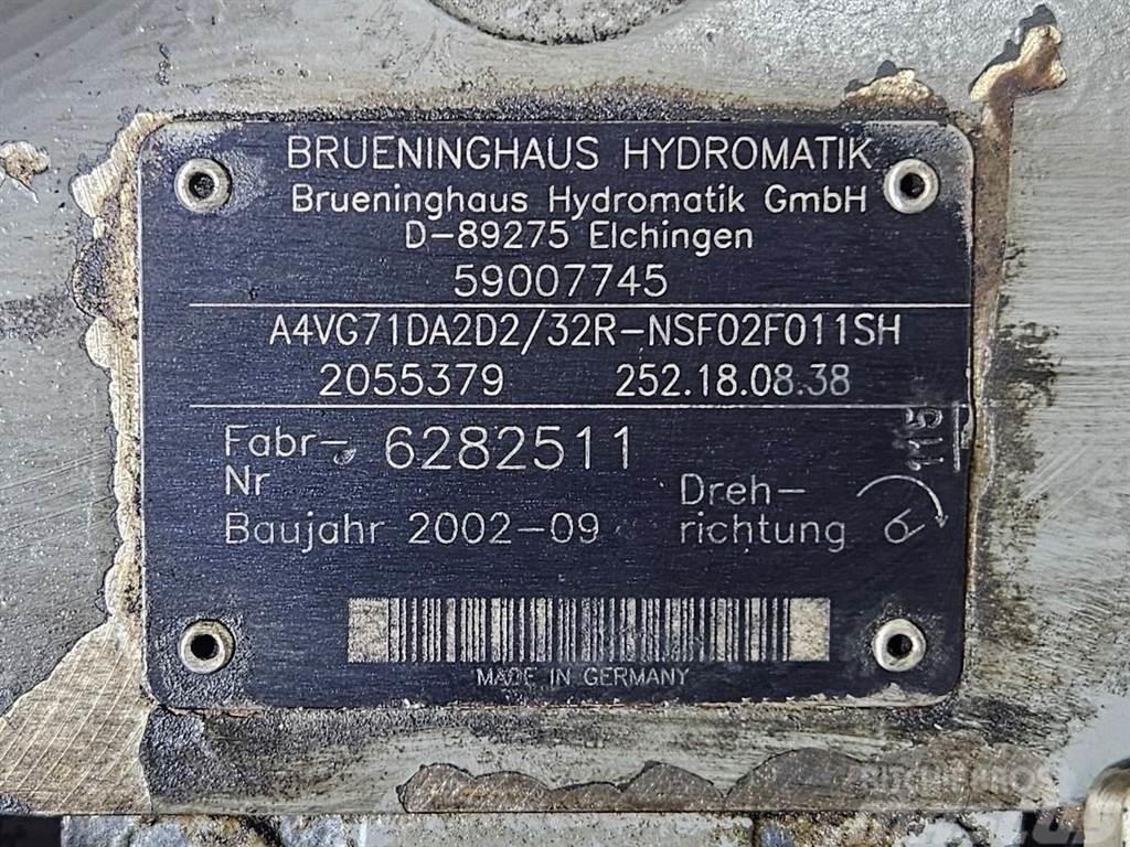 Brueninghaus Hydromatik A4VG71DA2D2/32R-Drive pump/Fahrpumpe Hydrauliikka