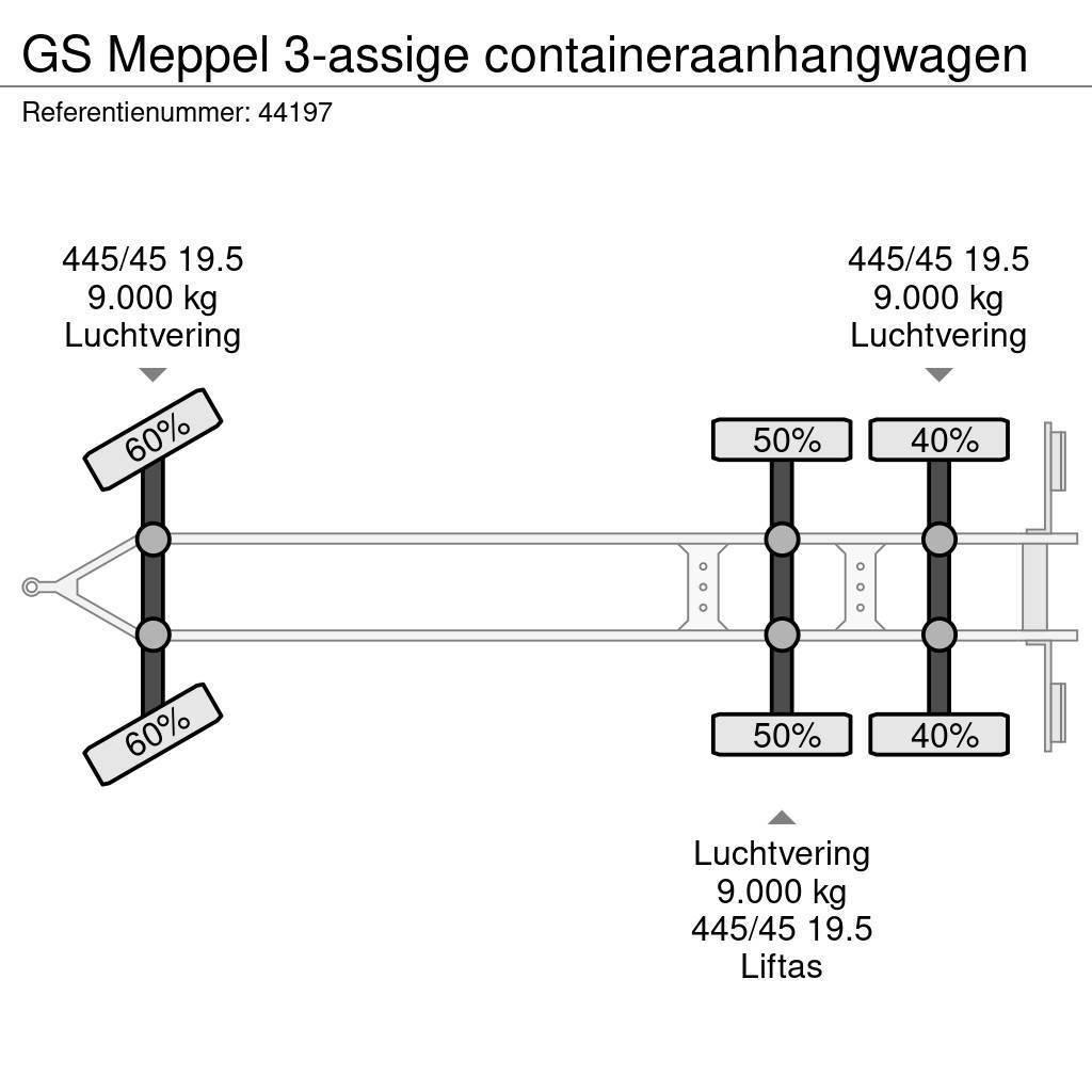 GS Meppel 3-assige containeraanhangwagen Täyskonttiperävaunut