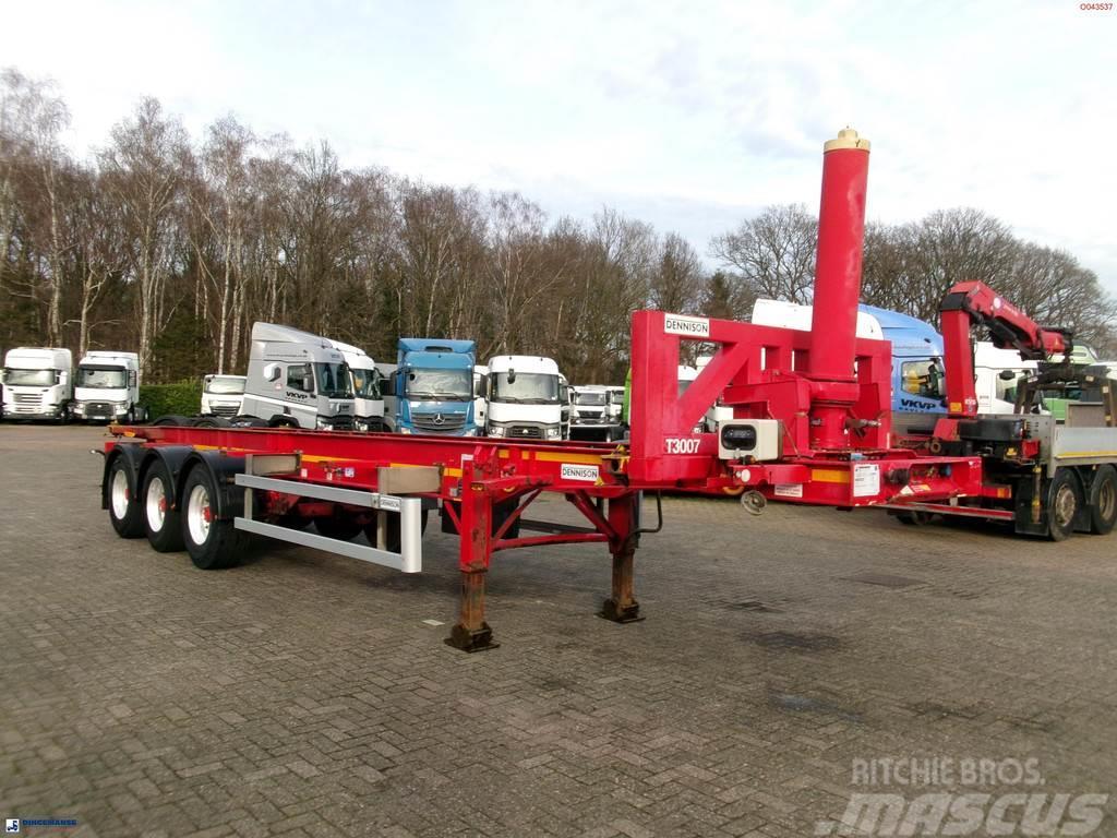 Dennison 3-axle tipping container trailer 30 ft. Kippipuoliperävaunut