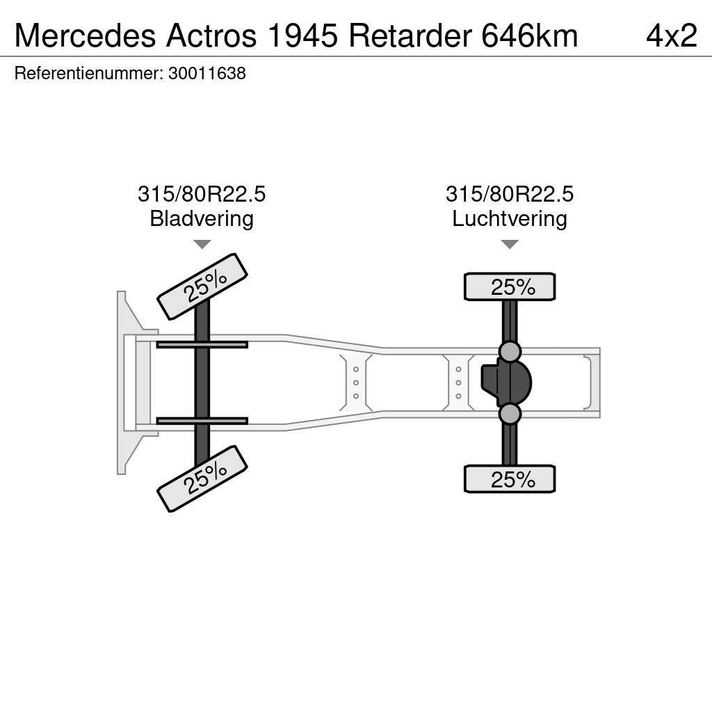 Mercedes-Benz Actros 1945 Retarder 646km Vetopöytäautot
