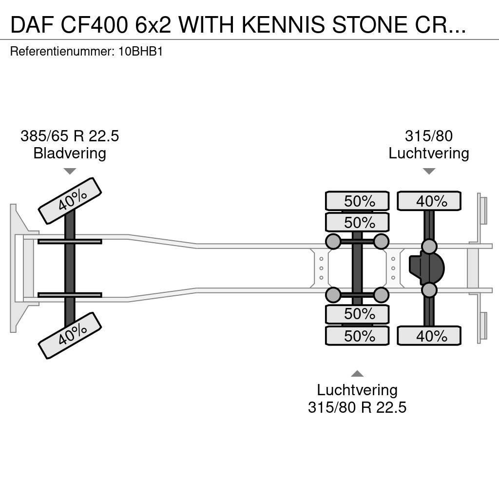 DAF CF400 6x2 WITH KENNIS STONE CRANE EURO 6 Mobiilinosturit