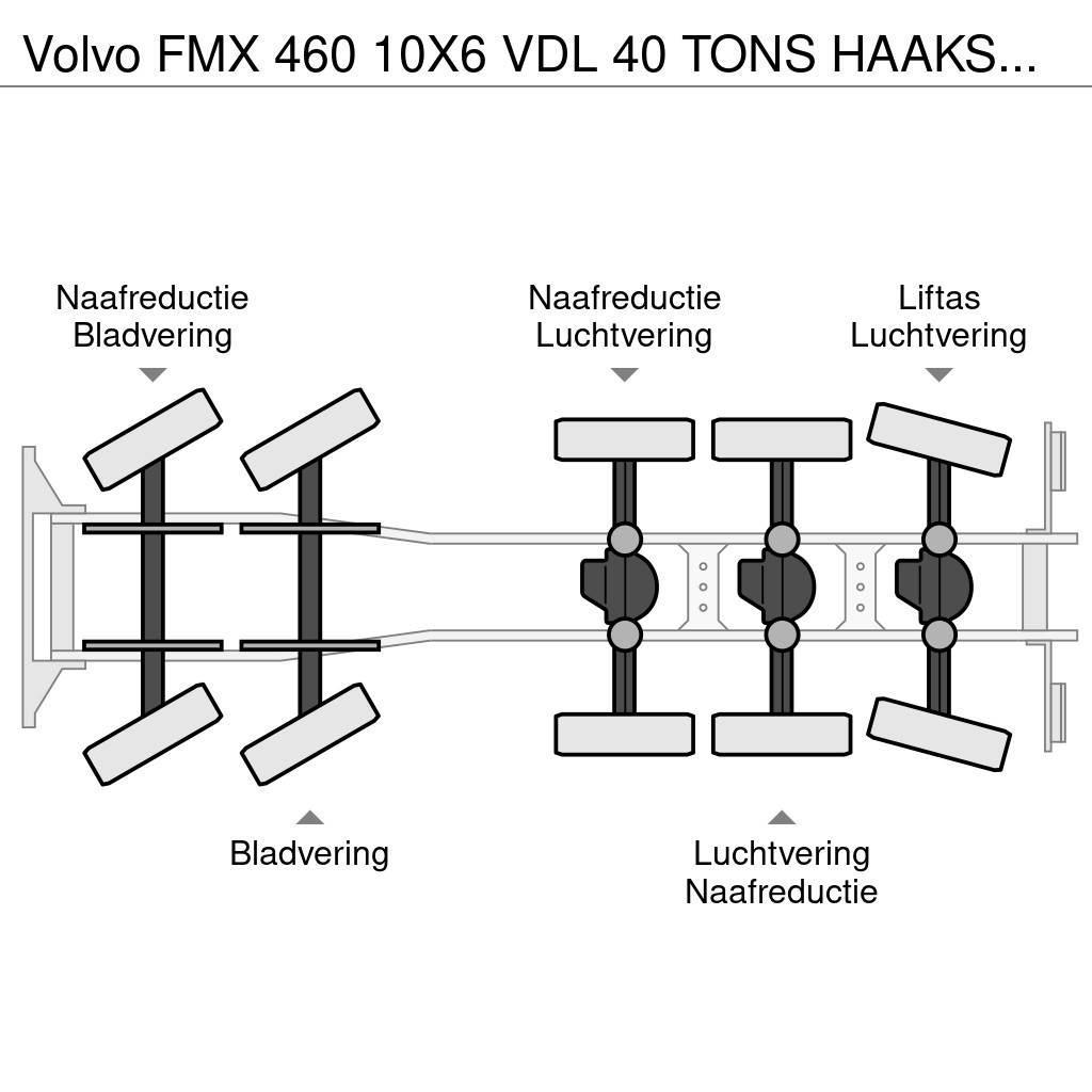 Volvo FMX 460 10X6 VDL 40 TONS HAAKSYSTEEM / KEURING 202 Koukkulava kuorma-autot