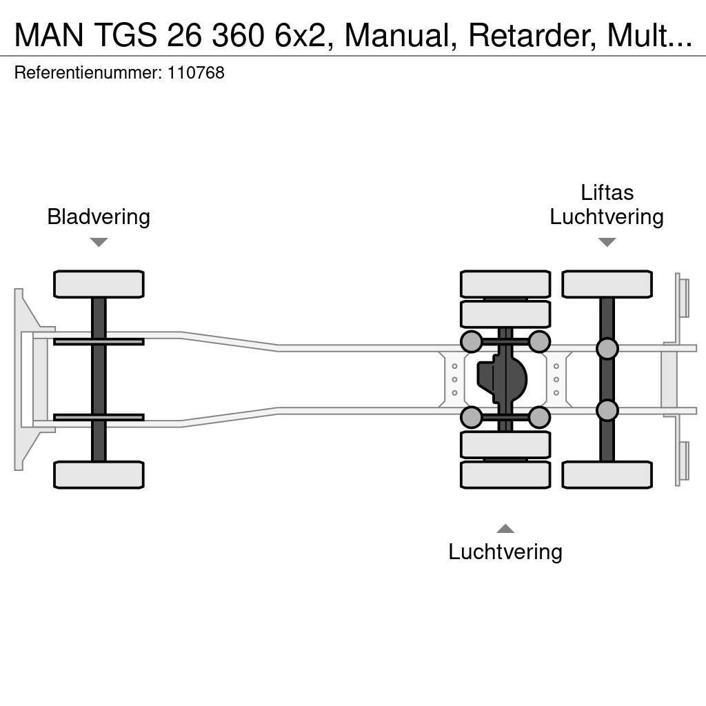 MAN TGS 26 360 6x2, Manual, Retarder, Multilift Koukkulava kuorma-autot
