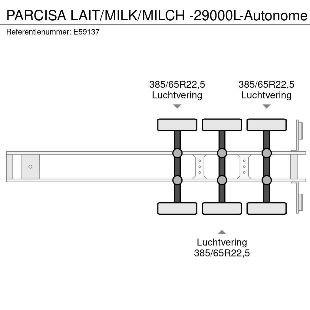  Parcisa LAIT/MILK/MILCH -29000L-Autonome Säiliöpuoliperävaunut