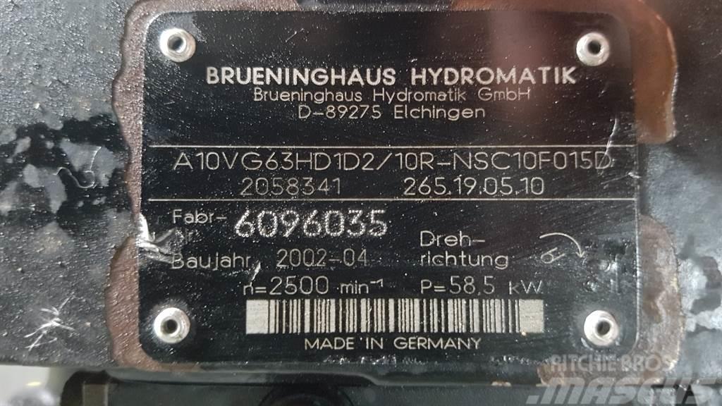 Brueninghaus Hydromatik A10VG63HD1D2/10R - Drive pump/Fahrpumpe/Rijpomp Hydrauliikka