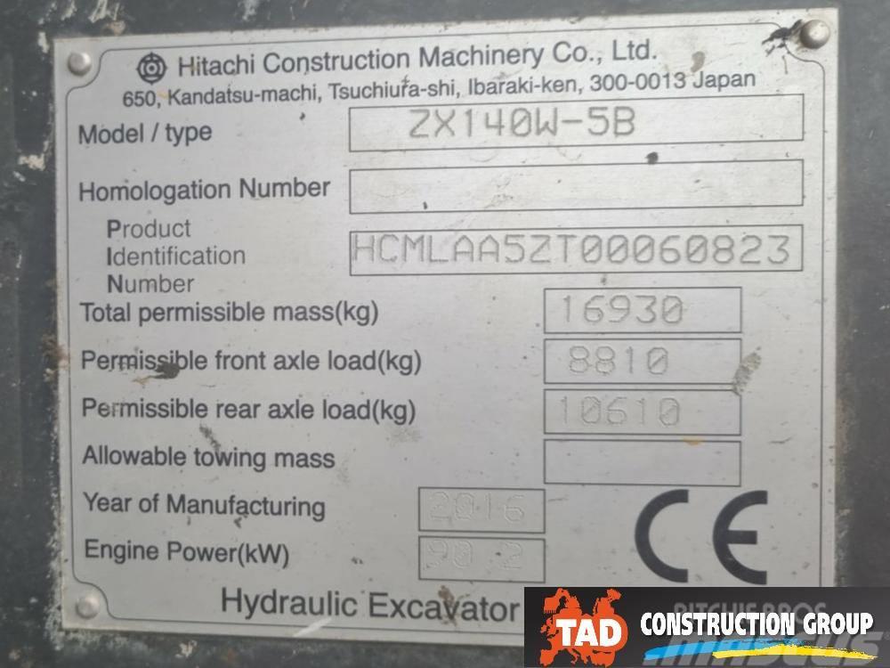 Hitachi ZX 140W-5B Pyöräkaivukoneet