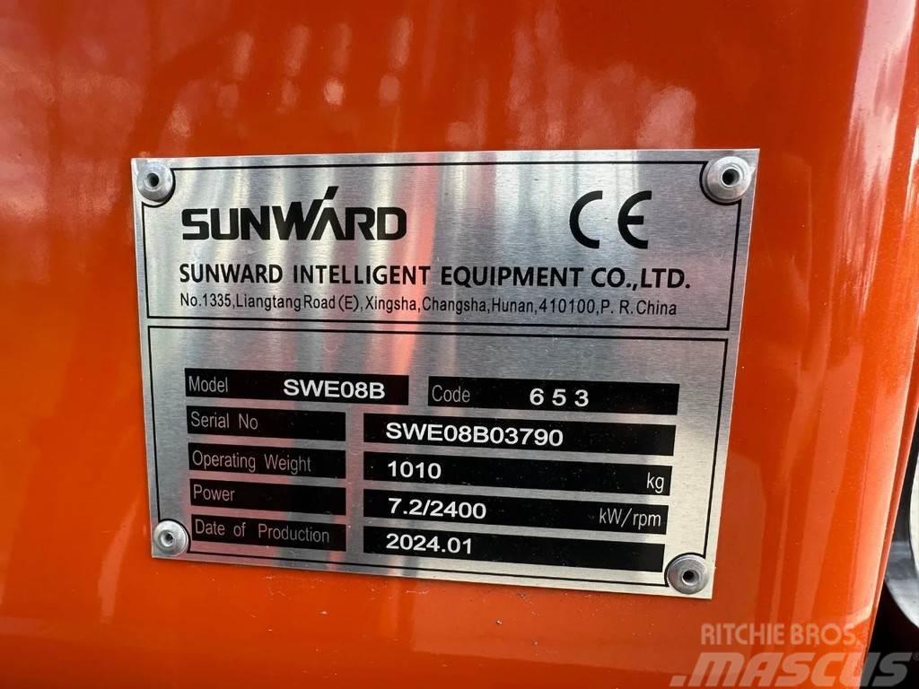 Sunward SWE08 minigraver 1ton NIEUW incl. 3 bakken Minikaivukoneet < 7t
