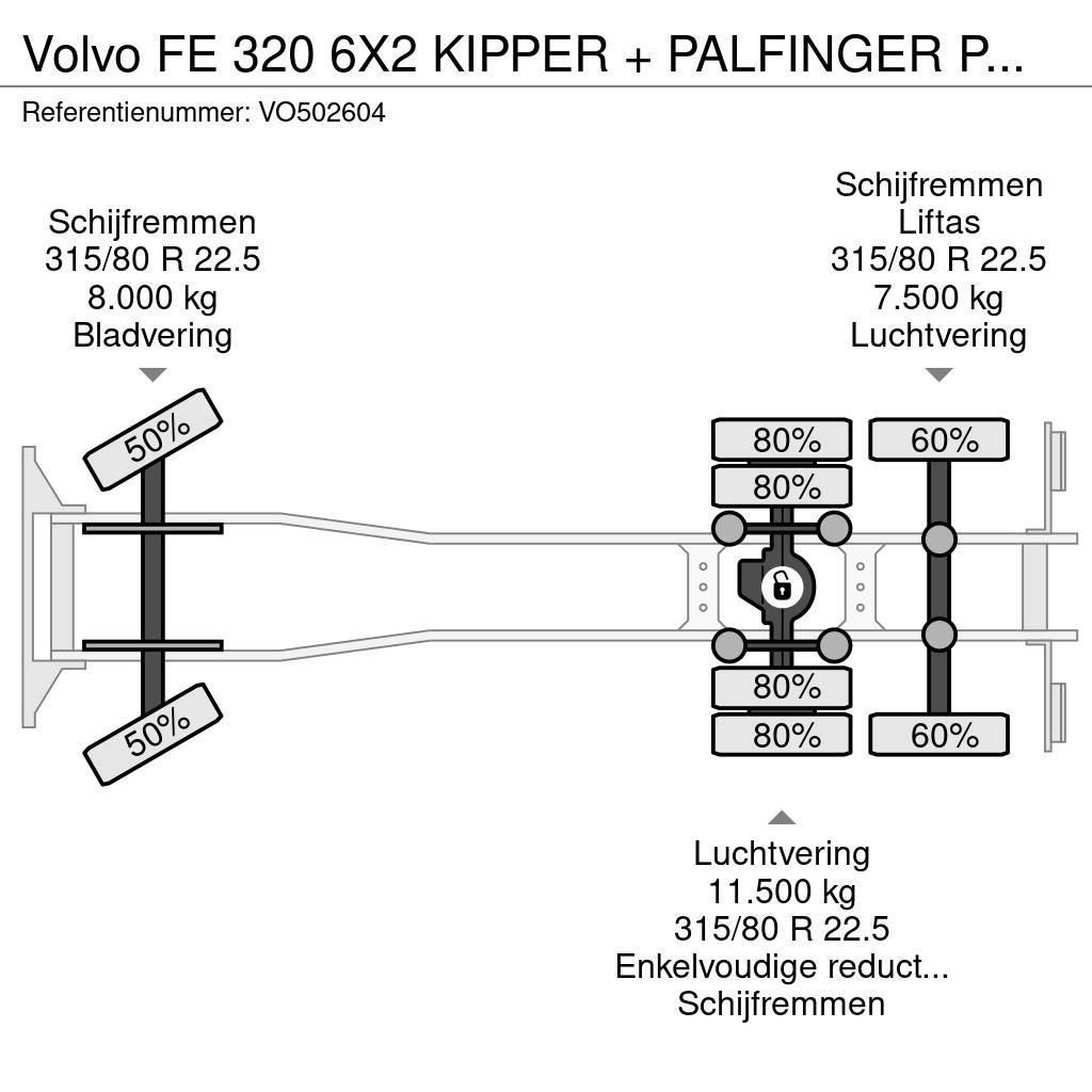 Volvo FE 320 6X2 KIPPER + PALFINGER PK12502 + REMOTE + M Sora- ja kippiautot