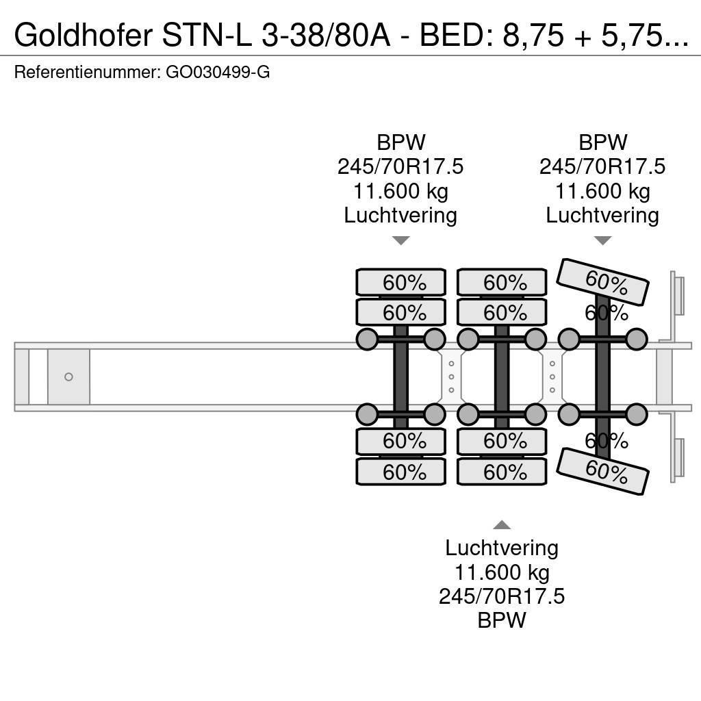 Goldhofer STN-L 3-38/80A - BED: 8,75 + 5,75 METER Puoliperävaunulavetit