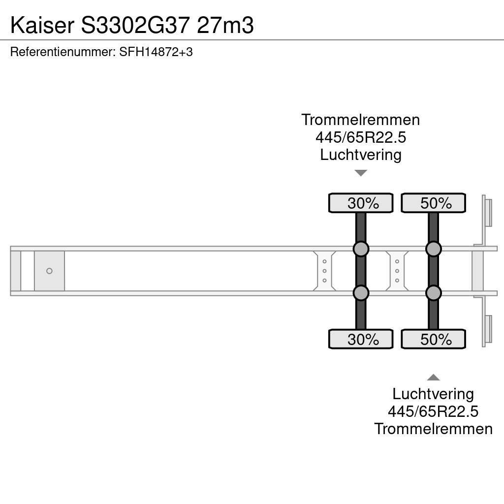 Kaiser S3302G37 27m3 Kippipuoliperävaunut