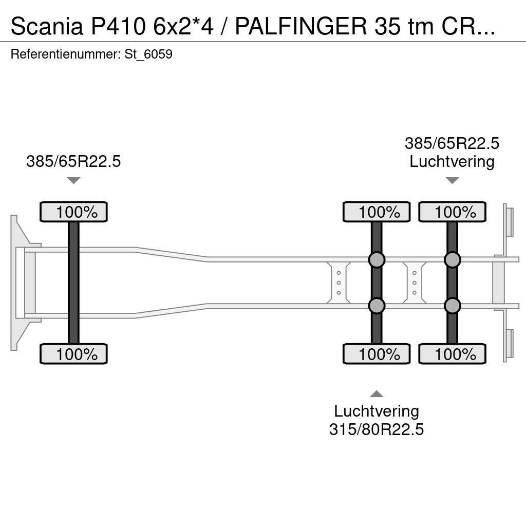 Scania P410 6x2*4 / PALFINGER 35 tm CRANE + WINCH Nosturiautot